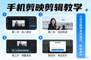 手机剪映剪辑教学，小白也能学会的操作，秒出大片-轻创网