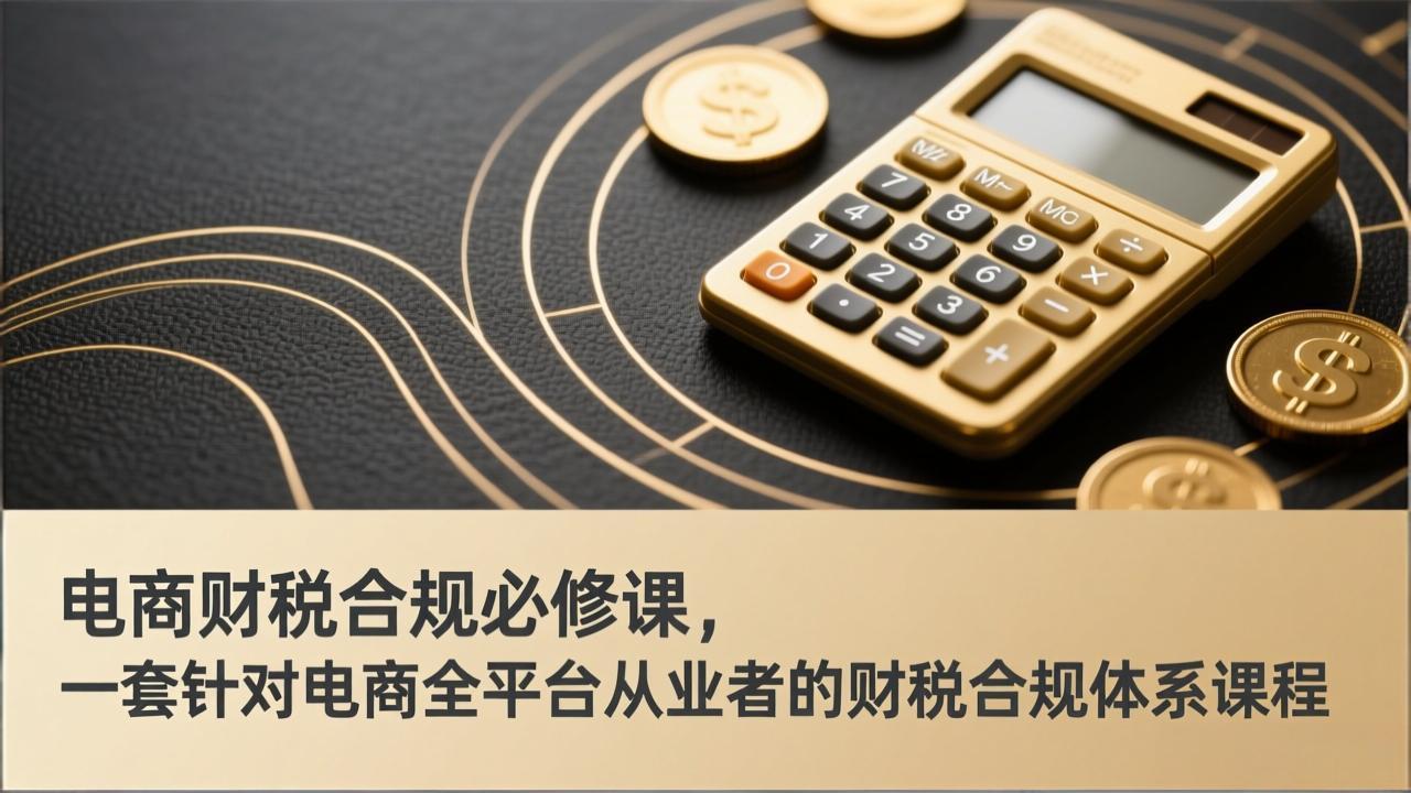 电商财税合规必修课,是一套针对电商全平台从业者的财税合规体系课程-轻创网