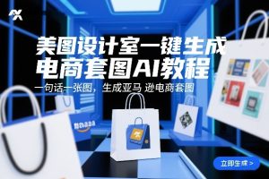 美图设计室一键生成电商套图AI教程，一句话一张图，生成亚马逊电商套图-轻创网