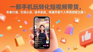 一部手机玩转化短视频带货，形象打造、引流心法、话术实战，快速开启个人带货创收之路-轻创网