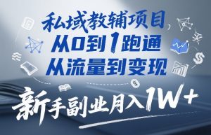 私域教辅项目，从0到1跑通，从流量到变现，新手副业月入1W+-轻创网