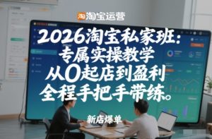 2026淘宝私家班：专属实操教学，从0起店到盈利，全程手把手带练(更新)-轻创网