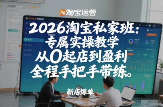 2026淘宝私家班：专属实操教学，从0起店到盈利，全程手把手带练(更新)-轻创网