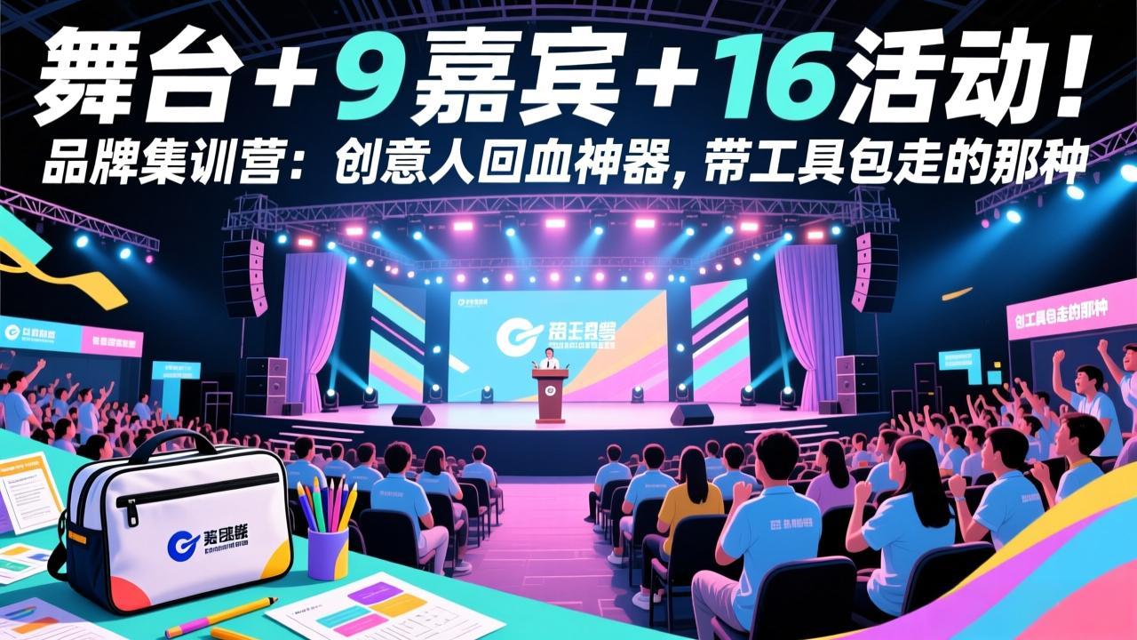 舞台 + 9 嘉宾 + 16 活动！品牌集训营：创意人回血神器，带工具包走的那种-轻创网