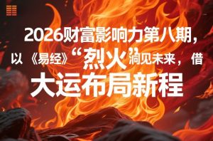 2026财富影响力第八期，以《易经》智慧洞见未来，借“离火”大运布局新程-轻创网