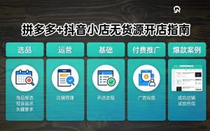 拼多多+抖音小店无货源开店，包括：选品、运营、基础、付费推广、爆款案例等(更新26年2月)-轻创网