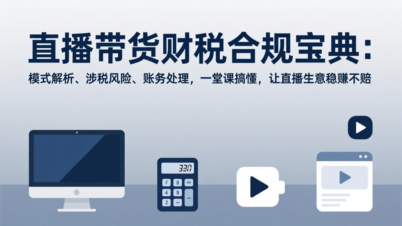 直播带货财税合规宝典：模式解析、涉税风险、账务处理，一堂课搞懂，让直播生意稳赚不赔-轻创网