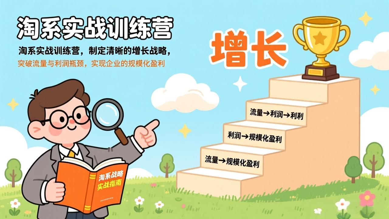 淘系实战训练营,制定清晰的增长战略,突破流量与利润瓶颈,实现企业的规模化盈利-轻创网