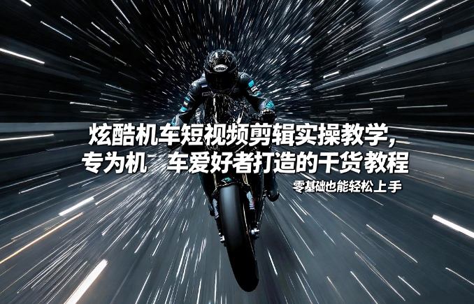 炫酷机车短视频剪辑实操教学，专为机车爱好者打造的干货教程，零基础也能轻松上手-轻创网