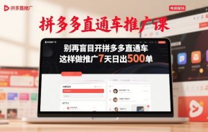 拼多多直通车推广课，别再盲目开拼多多直通车，这样做推广7天日出500单-轻创网