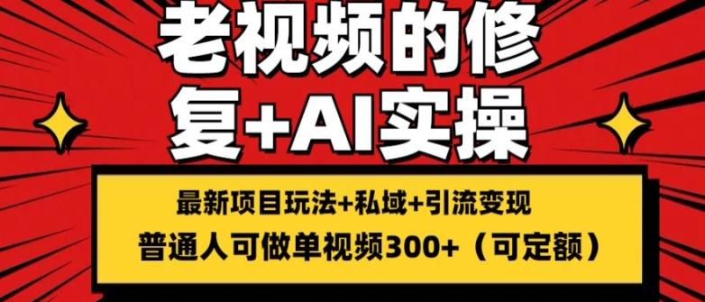 修复老视频的玩法，搬砖+引流的变现(可持久)，单条收益300+【揭秘】-轻创网