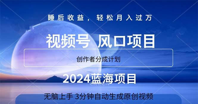 2024蓝海项目，3分钟自动生成视频，月入过万-轻创网