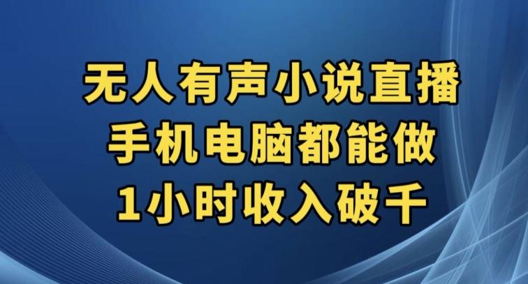抖音无人有声小说直播，手机电脑都能做，1小时收入破千【揭秘】-轻创网