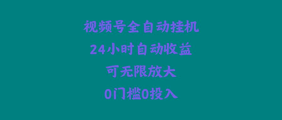 (10031期)视频号全自动挂机，24小时自动收益，可无限放大，0门槛0投入-轻创网