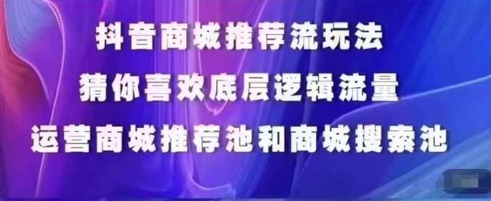 抖音商城运营课程，猜你喜欢入池商城搜索商城推荐人群标签覆盖-轻创网