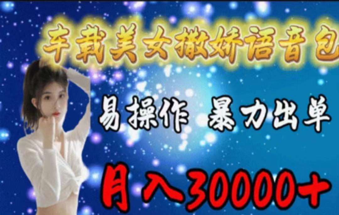 车载美女撒娇语音包，执行就出单，月入3000＋，小白看完课程就能马上实操-轻创网