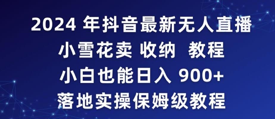 2024年抖音最新无人直播小雪花卖收纳教程，小白也能日入900+落地实操保姆级教程【揭秘】-轻创网