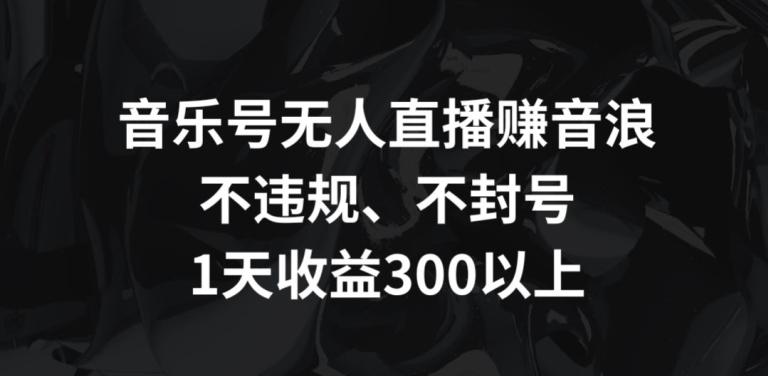 音乐号无人直播赚音浪，不违规、不封号，1天收益300+【揭秘】-轻创网