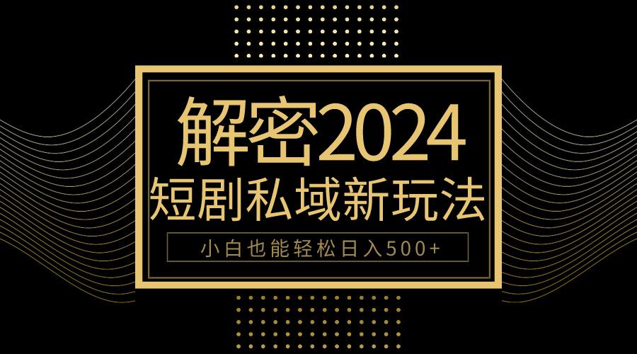 (9951期)10分钟教会你2024玩转短剧私域变现，小白也能轻松日入500+-轻创网
