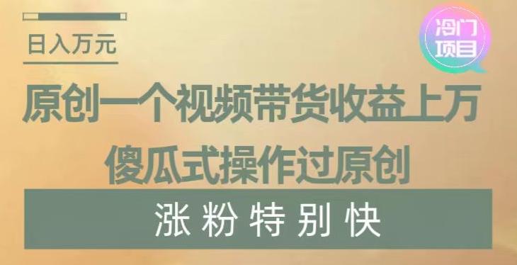 原创一个视频带货收益上万，傻瓜式操作过原创，几分钟做一个视频涨粉特别快【揭秘】-轻创网