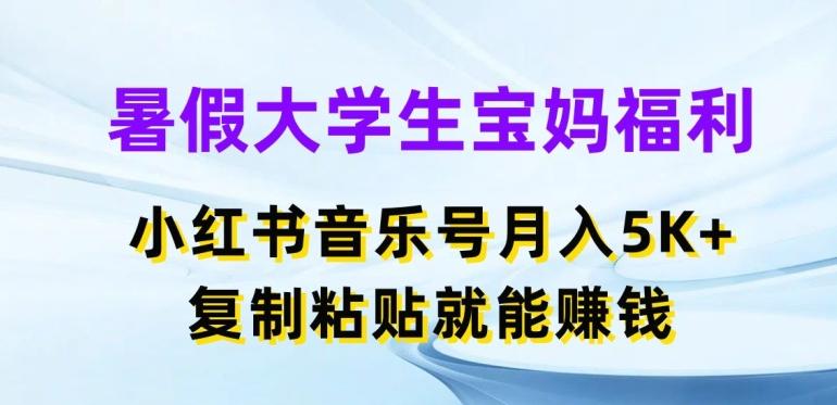 暑假大学生宝妈福利，小红书音乐号月入5000+，复制粘贴就能赚钱【揭秘】-轻创网