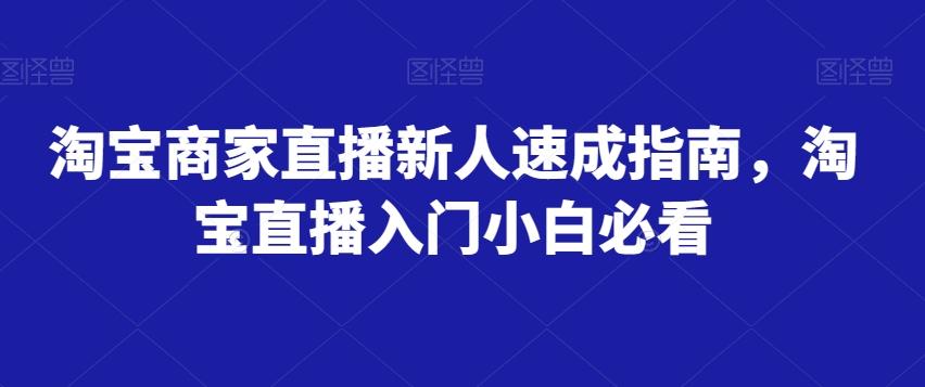 淘宝商家直播新人速成指南，淘宝直播入门小白必看-轻创网