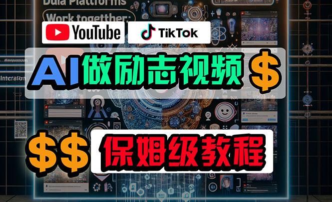 利用AI制作励志视频，在YouTube和TikTok赚钱，小白可做(附工具-轻创网