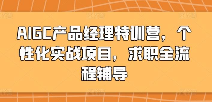 AIGC产品经理特训营，个性化实战项目，求职全流程辅导-轻创网