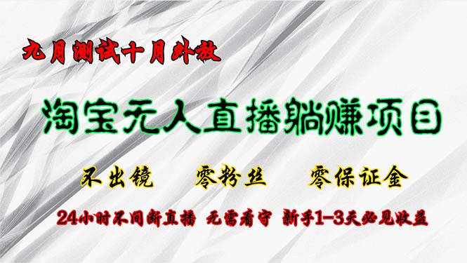 淘宝无人直播最新玩法，九月测试十月外放，不出镜零粉丝零保证金，24小…-轻创网