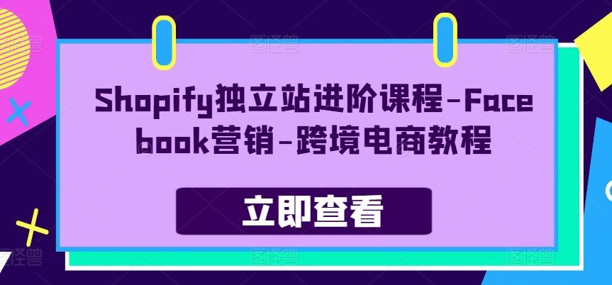 Shopify独立站进阶课程-Facebook营销-跨境电商教程-轻创网