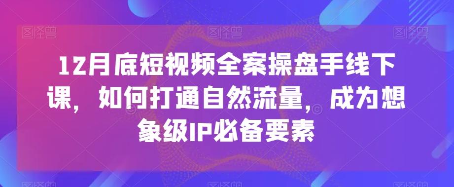 12月底短视频全案操盘手线下课，如何打通自然流量，成为想象级IP必备要素-轻创网