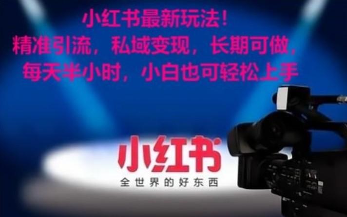 小红书最新玩法！精准引流，私域变现，长期可做，每天半小时，小白也可轻松上手-轻创网