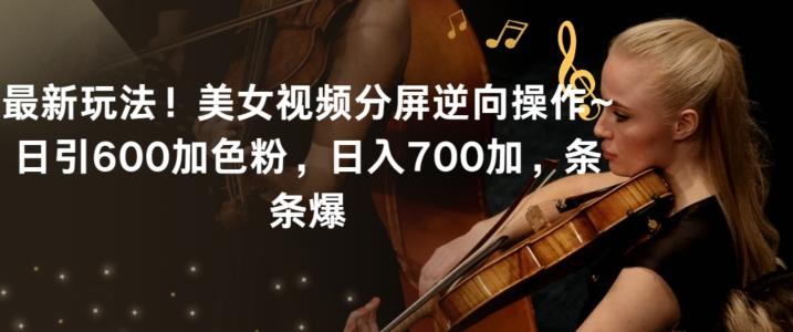 最新玩法！美女视频分屏逆向操作~日引600加色粉，日入700加，条条爆【揭秘】-轻创网