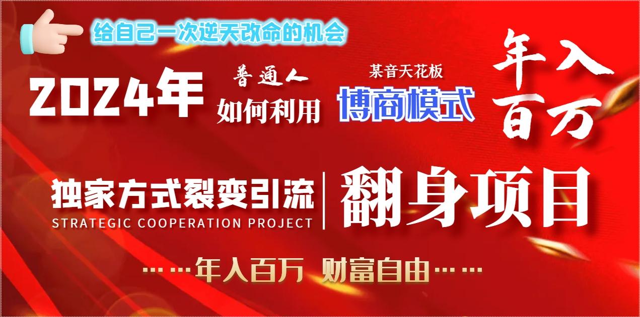 2024年普通人如何利用博商模式做翻身项目年入百万，财富自由-轻创网
