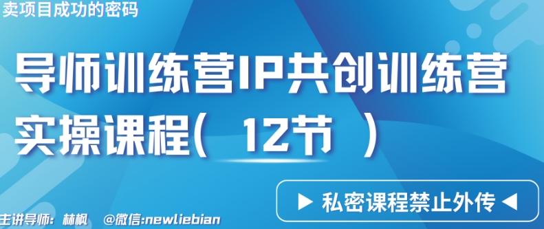 导师训练营3.0IP共创训练营私密实操课程(12节)-卖项目的密码成功秘诀【揭秘】-轻创网