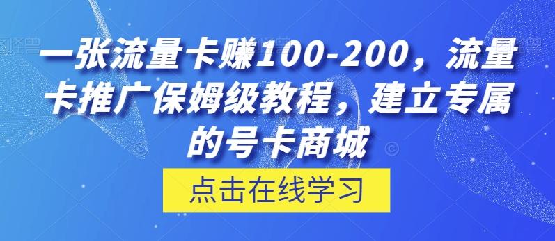 一张流量卡赚100-200，流量卡推广保姆级教程，建立专属的号卡商城-轻创网