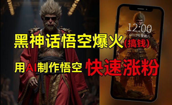 黑神话悟空爆火，已有人利用这波热点变现几十万，普通人也可用AI蹭上这波热度搞钱，有多重变现方法-轻创网