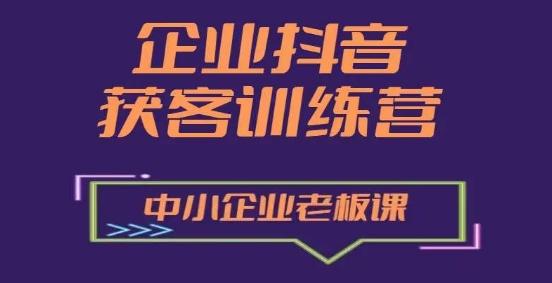 企业抖音营销获客增长训练营，中小企业老板必修课-轻创网