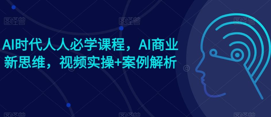 AI时代人人必学课程，AI商业新思维，视频实操+案例解析【赠AI商业爆款案例】-轻创网