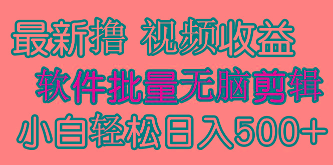 (9569期)发视频撸收益，软件无脑批量剪辑，第一天发第二天就有钱-轻创网