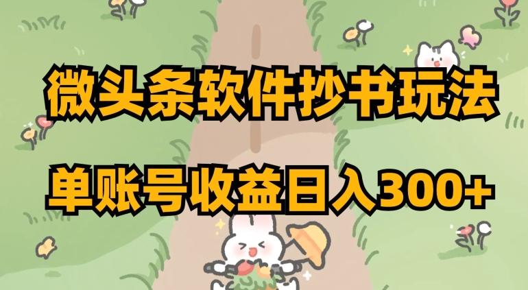 微头条软件抄书玩法，单账号收益日入300+【揭秘】-轻创网