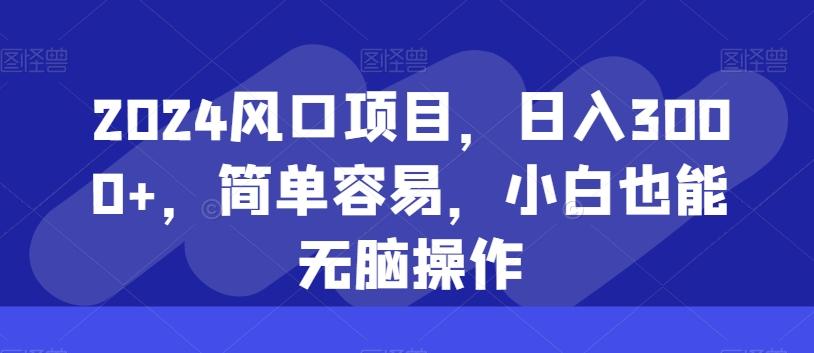 2024风口项目，日入3000+，简单容易，小白也能无脑操作-轻创网