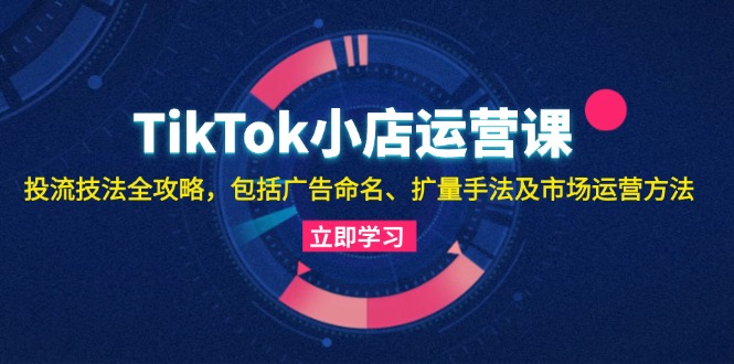 TikTok小店运营课：投流技法全攻略，包括广告命名 扩量手法及市场运营方法-轻创网