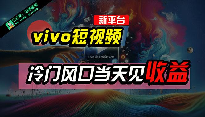 全新平台vivo短视频，新风口AI混剪无脑搬运，冷门风口当天见收益，7天…-轻创网