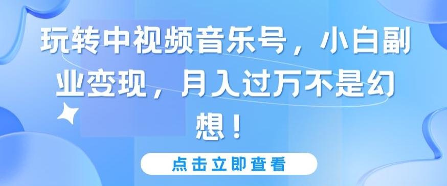 玩转中视频音乐号，小白副业变现，月入过万不是幻想【揭秘】-轻创网