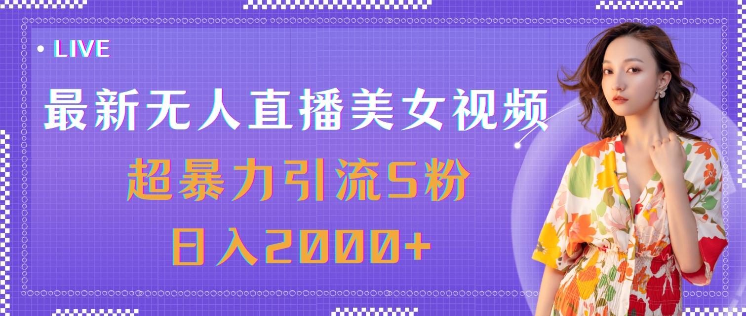 最新无人直播美女视频，超暴力引流S粉日入2000+-轻创网