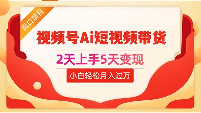 2天上手5天变现视频号Ai短视频带货0粉丝0基础小白轻松月入过万-轻创网
