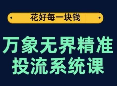 万象无界精准投流系统课，从关键词到推荐，从万象台到达摩盘，从底层原理到实操步骤-轻创网