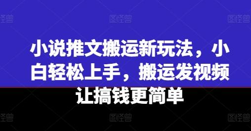 小说推文搬运新玩法，小白轻松上手，搬运发视频让搞钱更简单-轻创网