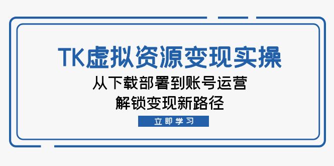 TK虚拟资料变现实操：从下载部署到账号运营，解锁变现新路径-轻创网